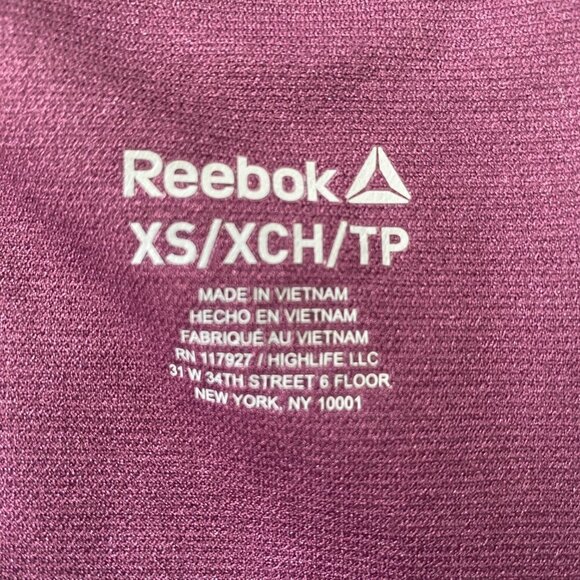 Reebok XS racerback sports bra grape wine moisture mgmt medium support padding - Picture 7 of 11